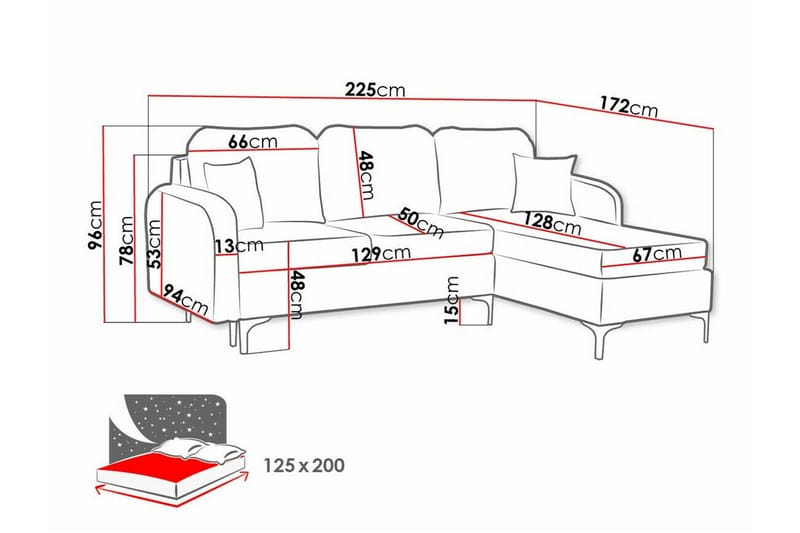 Knocklong 3-sits Hörnbäddsoffa NO_BRAND Light green - Möbler - Soffa - Bäddsoffa