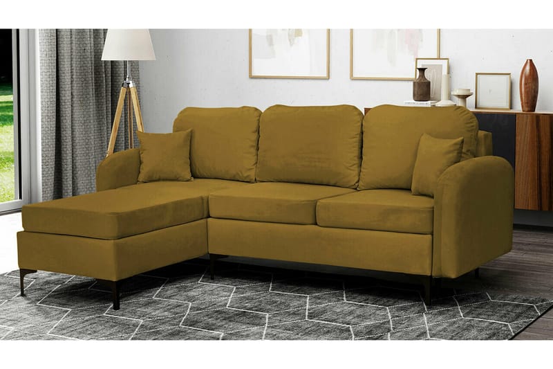 Knocklong 3-sits Hörnbäddsoffa NO_BRAND Yellow/Green - Möbler - Soffa - Bäddsoffa