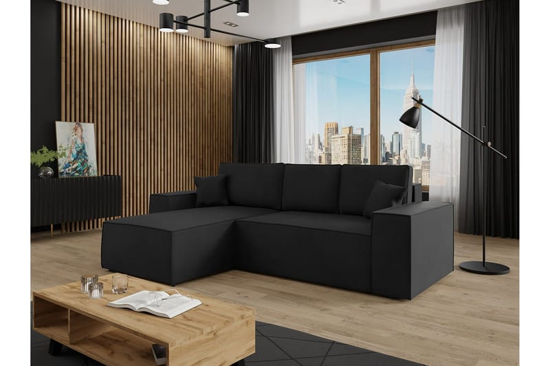 Knocklong 3-sits Hörnbäddsoffa - Svart - Möbler - Soffa - Bäddsoffa
