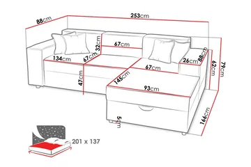 Knocklong 3-sits Hörnbäddsoffa - Möbler - Soffa - Bäddsoffa