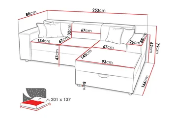 Knocklong 3-sits Hörnbäddsoffa - Möbler - Soffa - Bäddsoffa