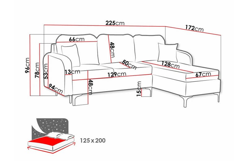 Knocklong 3-sits Hörnbäddsoffa - Bäddsoffa - Hörnbäddsoffa