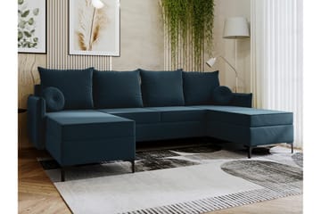 Knocklong 4-sits Hörnbäddsoffa - Blå - Möbler - Soffa - Bäddsoffa