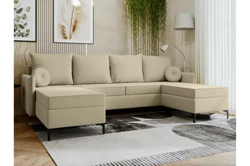 Knocklong 4-sits Hörnbäddsoffa - Cream - Möbler - Soffa - Bäddsoffa