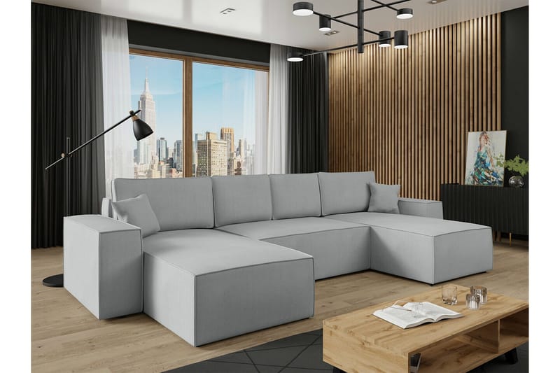 Knocklong 4-sits Hörnbäddsoffa - Grå - Möbler - Soffa - Bäddsoffa