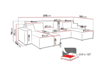 Knocklong 4-sits Hörnbäddsoffa - Grön - Möbler - Soffa - Bäddsoffa