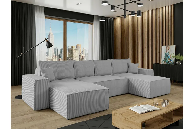 Knocklong 4-sits Hörnbäddsoffa - Ljusgrå - Möbler - Soffa - Bäddsoffa