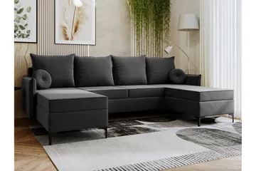 Knocklong 4-sits Hörnbäddsoffa - Mörkgrå - Möbler - Soffa - Bäddsoffa