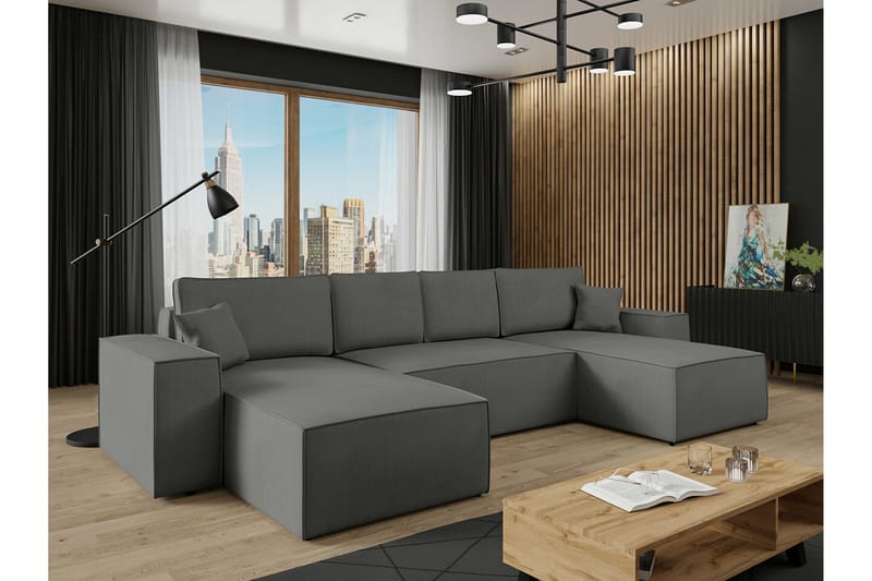 Knocklong 4-sits Hörnbäddsoffa - Mörkgrå - Möbler - Soffa - Bäddsoffa