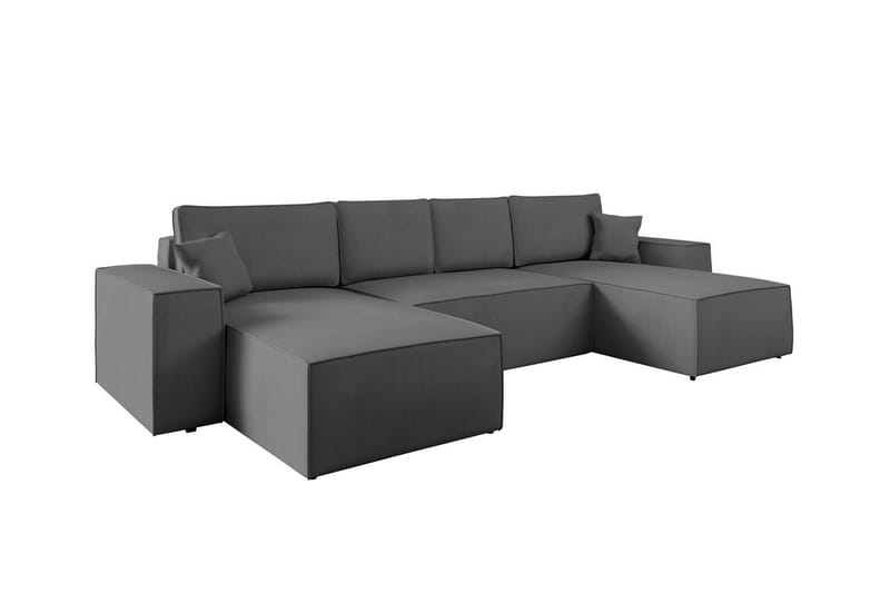 Knocklong 4-sits Hörnbäddsoffa, Mörkgrå