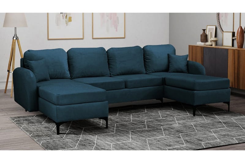Knocklong 4-sits Hörnbäddsoffa NO_BRAND Dark blue - Möbler - Soffa - Bäddsoffa