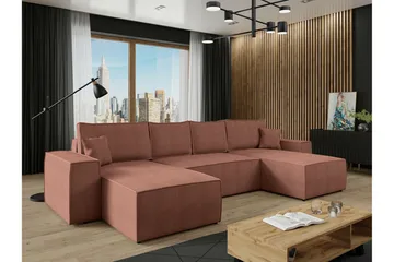 Knocklong 4-sits Hörnbäddsoffa - Rosa - Möbler - Soffa - Bäddsoffa