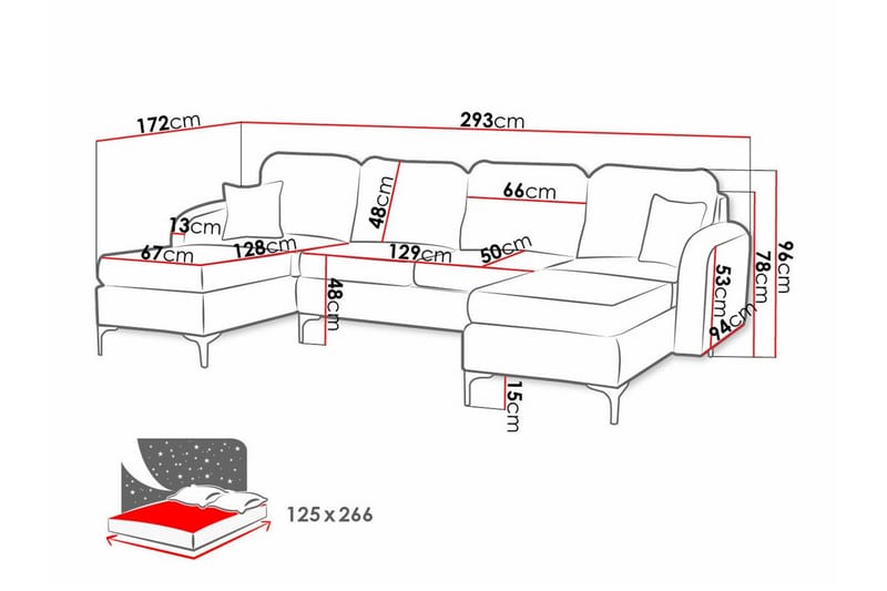 Knocklong 4-sits Hörnbäddsoffa - Bäddsoffa - Hörnbäddsoffa