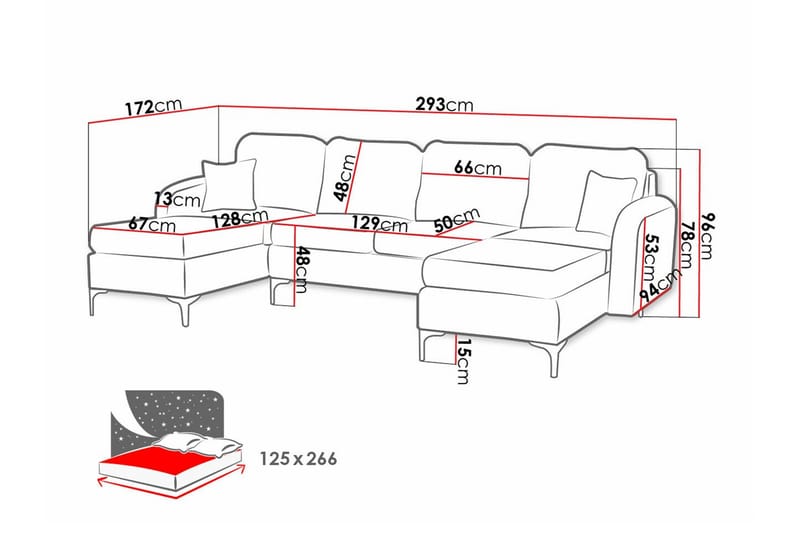 Knocklong 4-sits Hörnbäddsoffa - Bäddsoffa - Hörnbäddsoffa