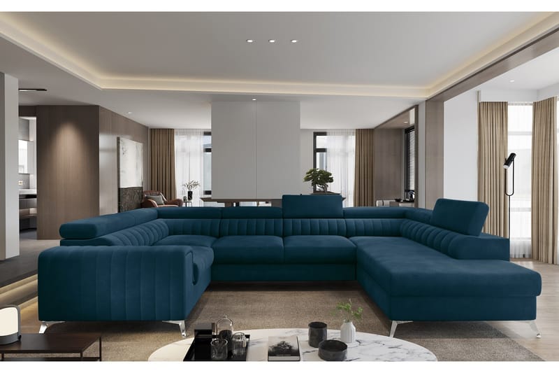 Kotori Hörnbäddsoffa m. Schäslong - Blå - Möbler - Soffa - Bäddsoffa