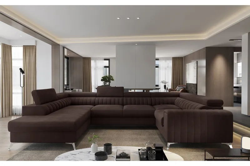 Kotori Hörnbäddsoffa m. Schäslong - Brun - Möbler - Soffa - Bäddsoffa