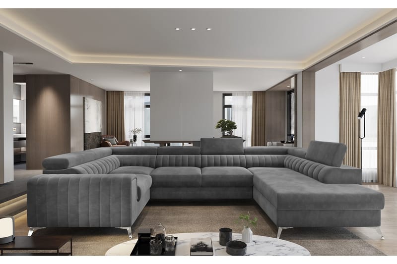 Kotori Hörnbäddsoffa m. Schäslong, Grå