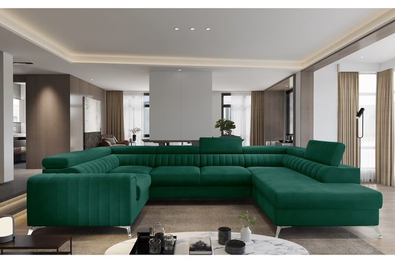 Kotori Hörnbäddsoffa m. Schäslong - Grön - Möbler - Soffa - Bäddsoffa