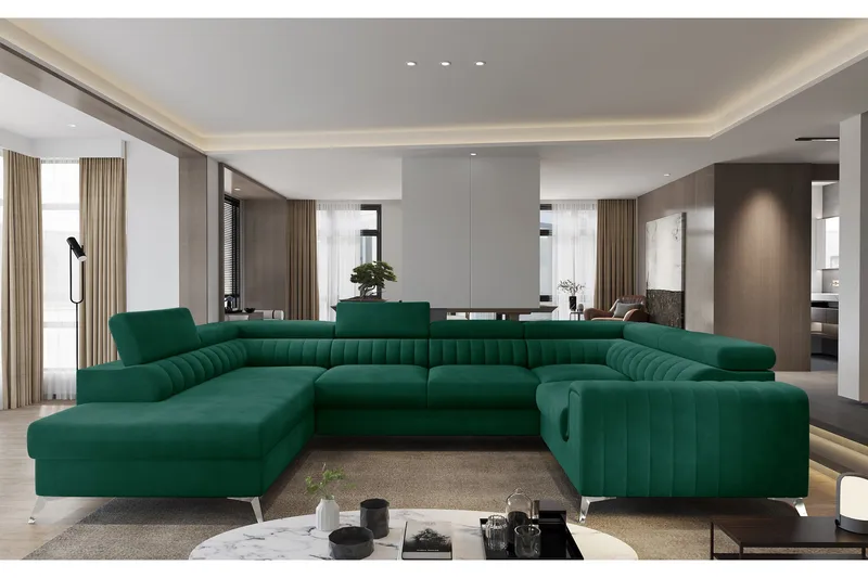 Kotori Hörnbäddsoffa m. Schäslong - Grön - Möbler - Soffa - Bäddsoffa