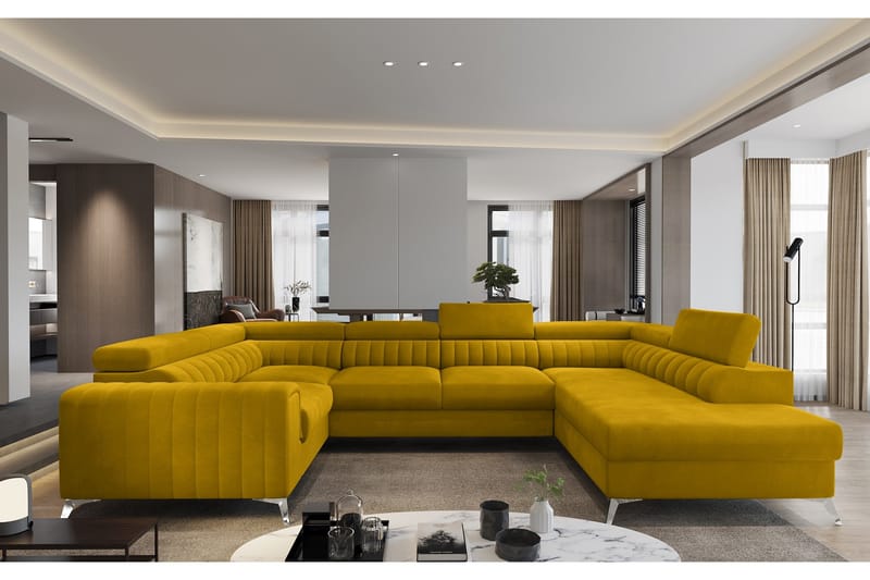 Kotori Hörnbäddsoffa m. Schäslong - Gul - Möbler - Soffa - Bäddsoffa