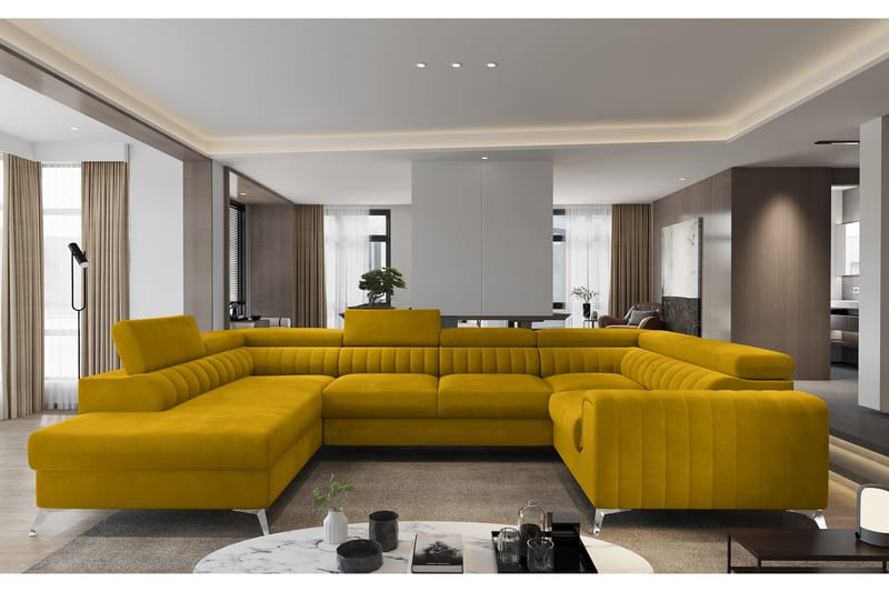 Kotori Hörnbäddsoffa m. Schäslong - Gul - Möbler - Soffa - Bäddsoffa
