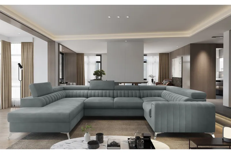 Kotori Hörnbäddsoffa m. Schäslong - Ljusblå - Möbler - Soffa - Bäddsoffa