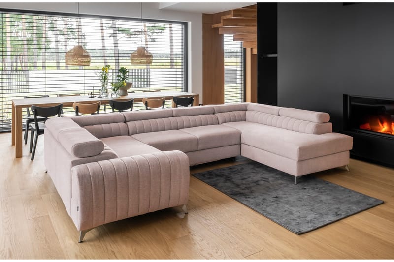 Kotori Hörnbäddsoffa m. Schäslong - Ljusrosa - Möbler - Soffa - Bäddsoffa
