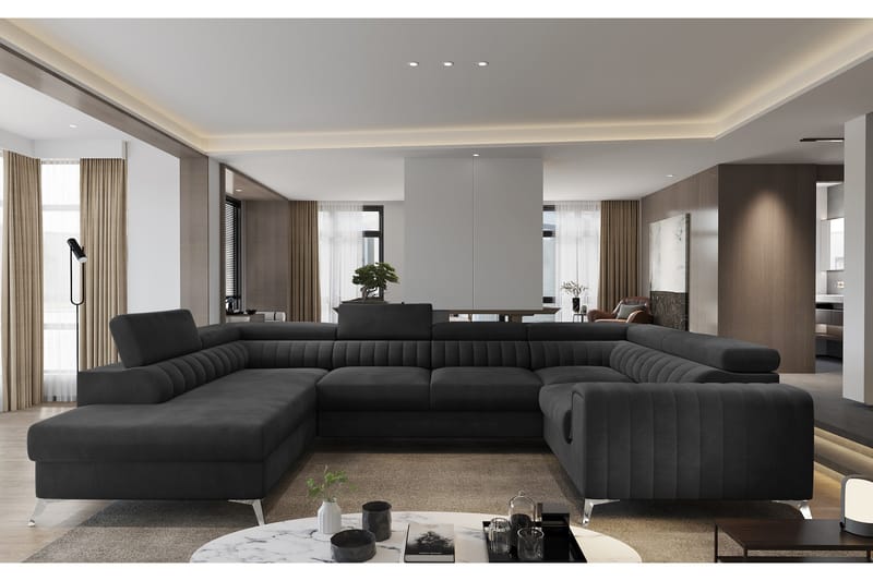 Kotori Hörnbäddsoffa m. Schäslong - Mörkgrå - Möbler - Soffa - Bäddsoffa