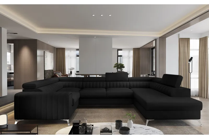 Kotori Hörnbäddsoffa m. Schäslong - Svart - Möbler - Soffa - Bäddsoffa