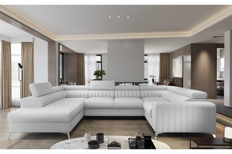 Kotori Hörnbäddsoffa m. Schäslong, Vit