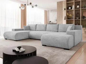 Krysen 4-sits Bäddsoffa med dubbeldivan - grå - Möbler - Soffa - Bäddsoffa