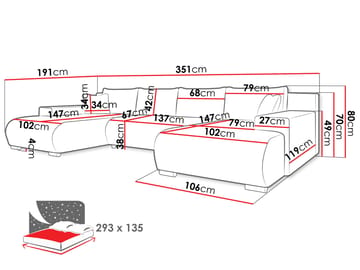 Krysen 5-sits U-Bäddsoffa med förvaring - Möbler - Soffa - Bäddsoffa