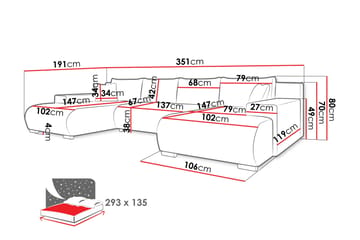 Krysen Bäddsoffa Dubbeldivan 4-sits - Grå - Möbler - Soffa - Bäddsoffa