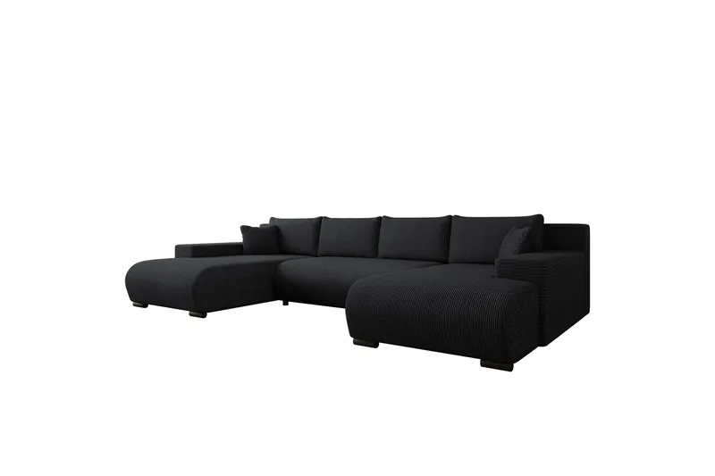 Krysen Bäddsoffa Dubbeldivan 4-sits, Svart