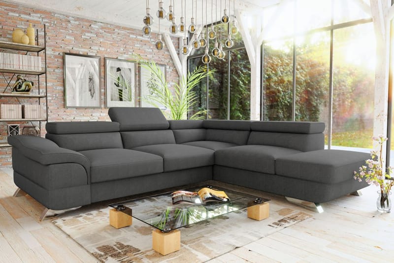 Lagos 5-sits Bäddsoffa Vänster - Grå - Möbler - Soffa - Bäddsoffa