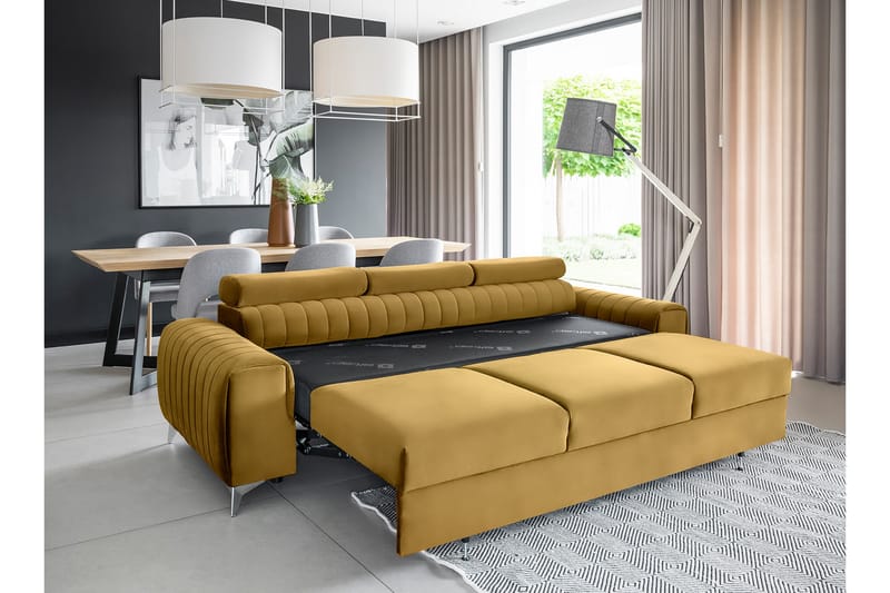 Laurece Bäddsoffa 3-sits - Gul - Möbler - Soffa - Bäddsoffa