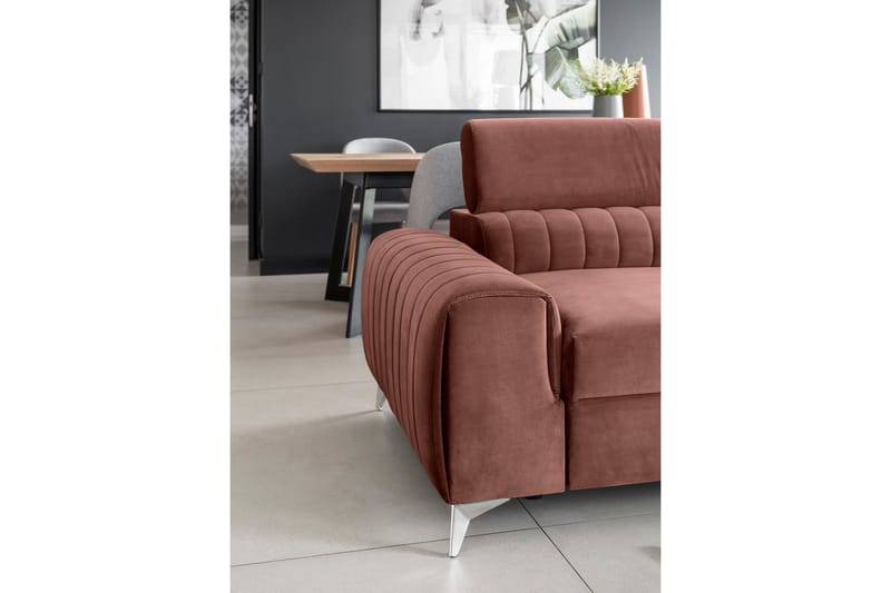 Laurece Bäddsoffa 3-sits - Rosa - Bäddsoffa - Bäddsoffa 3 sits - Sammetssoffa