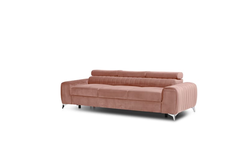 Laurece Bäddsoffa 3-sits - Rosa - Bäddsoffa - Bäddsoffa 3 sits - Sammetssoffa