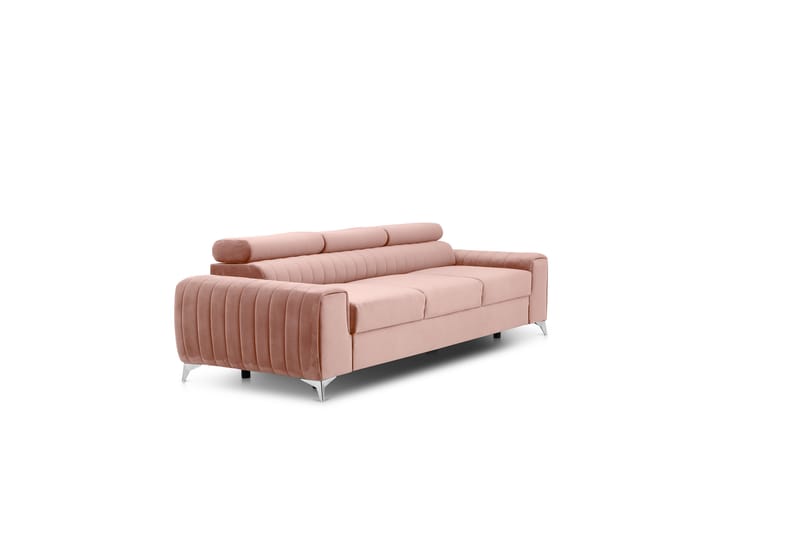 Laurece Bäddsoffa 3-sits - Rosa - Bäddsoffa - Bäddsoffa 3 sits - Sammetssoffa