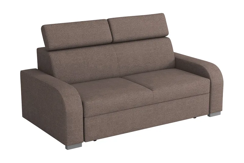Lavona 3-sits Bäddsoffa Justerbara Nackstöd i Tyg, Brun