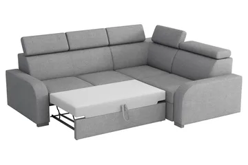 Lavona 4-sits Vänster L-formad Bäddsoffa Bäddbar med Förvaring i Tyg - Brun - Möbler - Soffa - Bäddsoffa
