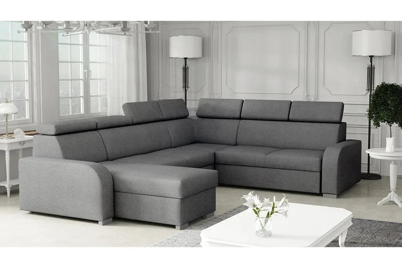 Lavona Bäddhörnsoffa Large - Grå - Möbler - Soffa - Bäddsoffa