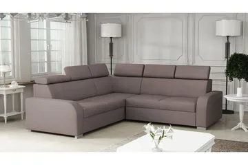 Lavona Bäddhörnsoffa Vändbar LED-belysning - Brun - Möbler - Soffa - Bäddsoffa