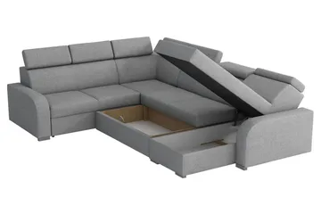 Lavona Hörnsoffa Large LED-belysning - Brun - Möbler - Soffa - Bäddsoffa