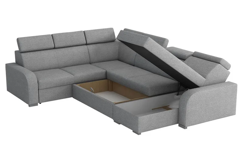 Lavona Hörnsoffa Large LED-belysning - Brun - Möbler - Soffa - Bäddsoffa