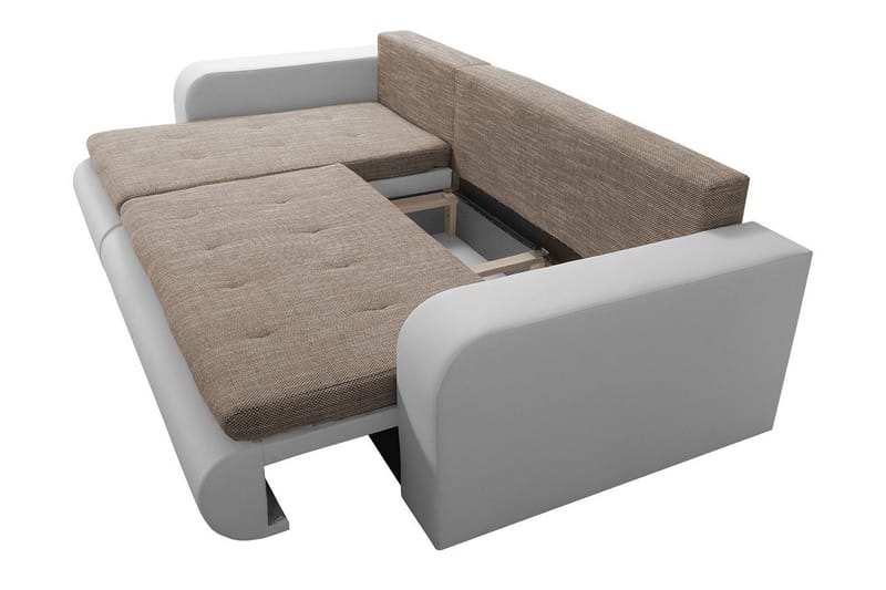 Lecanto 3-sits Bäddsoffa med Divan - Konstläder/Grå/Vit - Möbler - Soffa - Bäddsoffa
