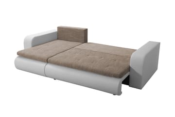 Lecanto 3-sits Bäddsoffa med Divan - Konstläder/Grå/Vit - Möbler - Soffa - Bäddsoffa