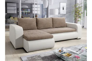 Lecanto Hörnbäddsoffa - Vit/Beige - Möbler - Soffa - Bäddsoffa