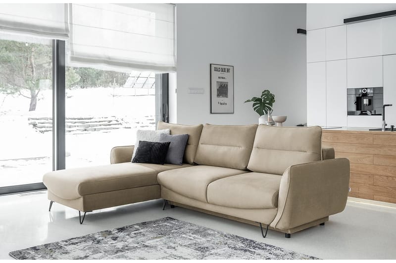 Lence Bäddsoffa m. Divan Förvaring - Beige - Bäddsoffa - Bäddsoffa divan