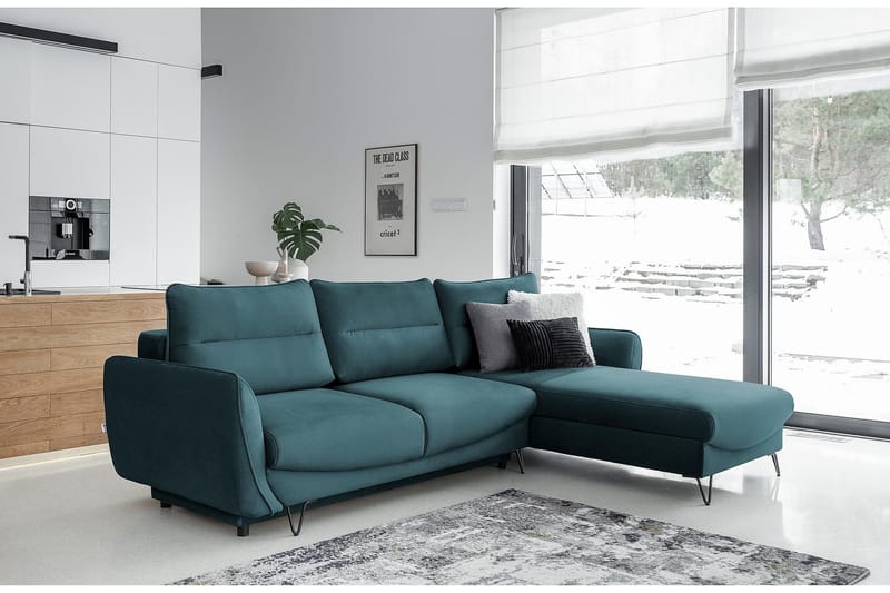 Lence Bäddsoffa m. Divan Förvaring - Blå - Möbler - Soffa - Bäddsoffa